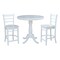 International Concepts Round 36 in Round Top Pedestal Table, 34.9 inH, White, 36 W, 36 L, 35.1 in H, Wood, White K08-36RT-6B - alternate 3